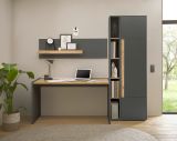 B�roregal Center in grau matt und Wotan Eiche Wandregal f�r Homeoffice und B�ro 140 cm