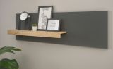 B�roregal Center in grau matt und Wotan Eiche Wandregal f�r Homeoffice und B�ro 140 cm