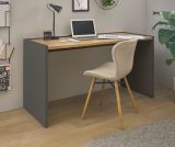 Schreibtisch Center in grau matt und Wotan Eiche Laptoptisch f�r Homeoffice und B�ro 143 x 62 cm