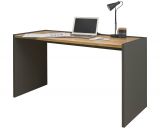 Schreibtisch Center in grau matt und Wotan Eiche Laptoptisch f�r Homeoffice und B�ro 143 x 62 cm
