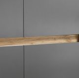 Wohnwand mit Sekret�r Center in grau matt und Wotan Eiche Wohnkombination 3-teilig 370 cm