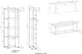 Wohnwand mit Sekret�r Center in grau matt und Wotan Eiche Wohnkombination 4-teilig 310 cm