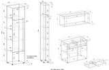 B�rom�bel komplett Set Center in grau matt und Wotan Eiche mit Aktenschrank, Sekret�r und Kommode f�r Homeoffice