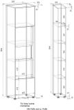 Aktenschrank Set Center in grau matt und Wotan Eiche Vitrine und Regal f�r Homeoffice 70 x 200 cm