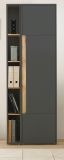 Aktenschrank Set Center in grau matt und Wotan Eiche Stauraumschrank und Regal f�r Homeoffice 70 x 200 cm