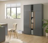 Aktenschrank Set Center in grau mit Wotan Eiche 2x Schrank mit Regal f�r B�ro und Homeoffice 120 x 200 cm