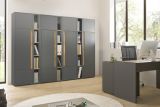 Aktenschrank Set Center in grau mit Wotan Eiche 2x Schrank und 2x Regal B�ro und Homeoffice 140 x 200 cm