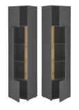 Aktenschrank Set Center in grau mit Wotan Eiche 2x Schrank und 2x Regal B�ro und Homeoffice 140 x 200 cm