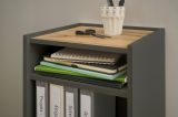 B�rom�bel Set Center in grau matt und Wotan Eiche mit Schreibtisch und Container