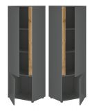 B�rom�bel Set Center in grau matt und Wotan Eiche mit Schreibtisch, Aktenschrank und 2 x Regal f�r Homeoffice