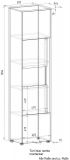 Aktenschrank Center in wei� und Wotan Eiche Vitrine f�r Homeoffice und B�ro 50 x 200 cm