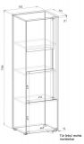 Aktenschrank Center in wei� und Wotan Eiche Vitrine f�r Homeoffice und B�ro 50 x 158 cm