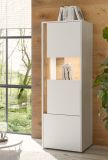 Aktenschrank Center in wei� und Wotan Eiche Vitrine f�r Homeoffice und B�ro 50 x 158 cm
