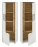 Aktenschrank Center in wei� und Wotan Eiche Vitrine f�r Homeoffice und B�ro 50 x 158 cm