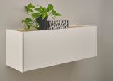 H�ngeschrank Center in wei� und Wotan Eiche B�roschrank h�ngend f�r Homeoffice 100 cm