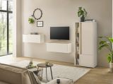 H�ngeschrank Center in wei� und Wotan Eiche B�roschrank h�ngend f�r Homeoffice 100 cm