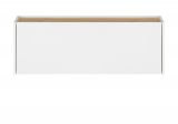 H�ngeschrank Center in wei� und Wotan Eiche B�roschrank h�ngend f�r Homeoffice 100 cm
