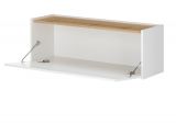 H�ngeschrank Center in wei� und Wotan Eiche B�roschrank h�ngend f�r Homeoffice 100 cm