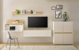 B�roregal Center in Wotan Eiche und wei� Wandregal f�r Homeoffice und B�ro 170 cm