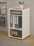 Aktenregal Center in wei� und Wotan Eiche Standregal f�r Homeoffice und B�ro 40 x 70 cm