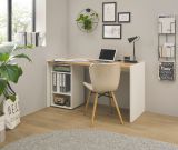Aktenregal Center in wei� und Wotan Eiche Standregal f�r Homeoffice und B�ro 40 x 70 cm