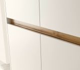 Wohnwand mit Sekret�r Center in wei� und Wotan Eiche Wohnkombination 3-teilig 370 cm