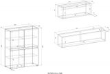 Wohnwand mit Sekret�r Center in wei� und Wotan Eiche Wohnkombination 3-teilig 370 cm
