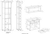 B�rom�bel komplett Set Center in wei� und Wotan Eiche mit Aktenschrank, Sekret�r und Vitrine f�r Homeoffice