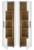 Aktenschrank Set Center in wei� und Wotan Eiche Vitrine und Regal f�r Homeoffice 70 x 200 cm
