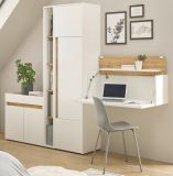 Aktenschrank Set Center in wei� und Wotan Eiche Stauraumschrank und Regal f�r Homeoffice 70 x 200 cm