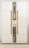 Aktenschrank Set Center Wei� mit Wotan Eiche, Set 2x Schrank und Regal 120 x 200 cm