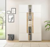 Aktenschrank Set Center Wei� mit Wotan Eiche, Set 2x Schrank und Regal 120 x 200 cm