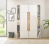 Aktenschrank Set Center in wei� und Wotan Eiche 2 x Stauraumschrank und 2 x Regal f�r Homeoffice 140 x 200 cm