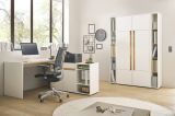 Aktenschrank Set Center in wei� und Wotan Eiche 2 x Stauraumschrank und 2 x Regal f�r Homeoffice 140 x 200 cm