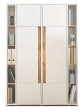 Aktenschrank Set Center in wei� und Wotan Eiche 2 x Stauraumschrank und 2 x Regal f�r Homeoffice 140 x 200 cm