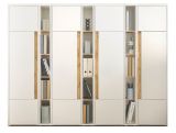 Aktenschrank Set Center in wei� und Wotan Eiche 4 x Stauraumschrank und 3 x Regal f�r Homeoffice 260 cm