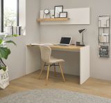 B�rom�bel Set Center in wei� und Wotan Eiche mit Schreibtisch und Regal f�r Homeoffice