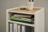 B�rom�bel Set Center in wei� und Wotan Eiche mit Schreibtisch, Kommode und Aktenregal f�r Homeoffice
