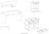 B�rom�bel Set Center in wei� und Wotan Eiche mit Schreibtisch, Kommode und 2 x Regal f�r Homeoffice