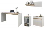 B�rom�bel Set Center in wei� und Wotan Eiche mit Schreibtisch, Kommode und 2 x Regal f�r Homeoffice