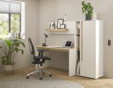 B�rom�bel Set Center in wei� und Wotan Eiche mit Schreibtisch, Aktenschrank und 2 x Regal f�r Homeoffice