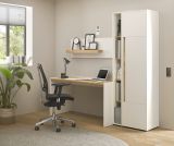 B�rom�bel Set Center in wei� und Wotan Eiche mit Schreibtisch, Aktenschrank und 2 x Regal f�r Homeoffice