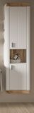 Badezimmer Hochschrank Sopela wei� und Nox Eiche Landhaus H�ngeschrank 45 x 172 cm, Soft-Close