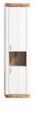 Badezimmer Hochschrank Sopela wei� und Nox Eiche Landhaus H�ngeschrank 45 x 172 cm, Soft-Close