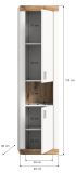 Badezimmer Hochschrank Sopela wei� und Nox Eiche Landhaus H�ngeschrank 45 x 172 cm, Soft-Close