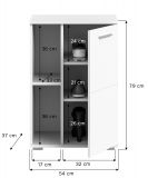 Schuhschrank Grazie in wei� Hochglanz Flurkommode 55 x 79 cm