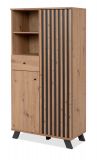 Highboard Madem in Artisan Eiche und Anthrazit mit 3D-Lamellen Wohn- und Esszimmer Kommode 80 x 156 cm