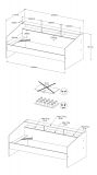 Parisot Stauraumbett Sleep4 in wei� Funktionsbett mit Bettschubkasten Set Liegefl�che 90 x 200 cm