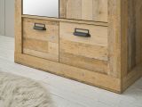 Kleiderschrank Stove in Used Wood hell und anthrazit Dreht�renschrank 2-t�rig mit Spiegel 93 x 209 cm