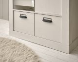 Kleiderschrank Stove in wei� Pinie und anthrazit Landhaus Dreht�renschrank 2-t�rig mit Spiegel 93 x 209 cm